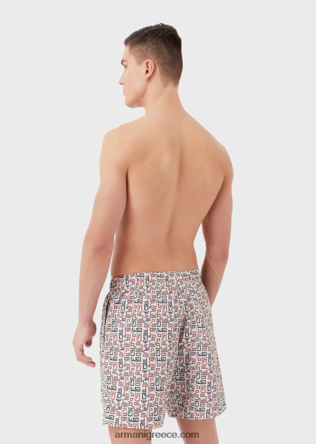 άνδρες Armani μαγιό βιώσιμης συλλογής από ανακυκλωμένο ύφασμα 4046R6984