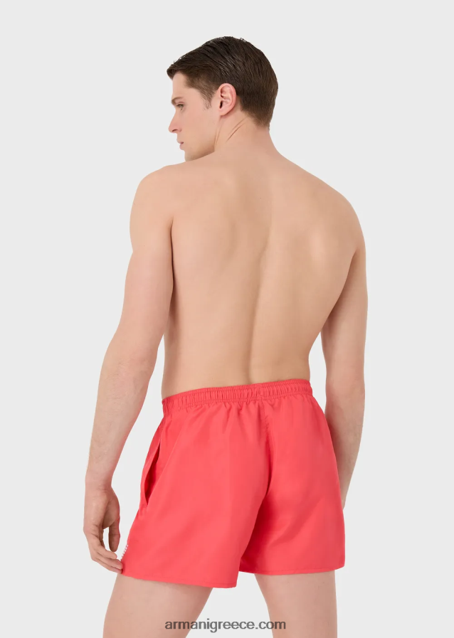 άνδρες Armani απαραίτητο μαγιό με κορδόνια 4046R6991 κοράλλι