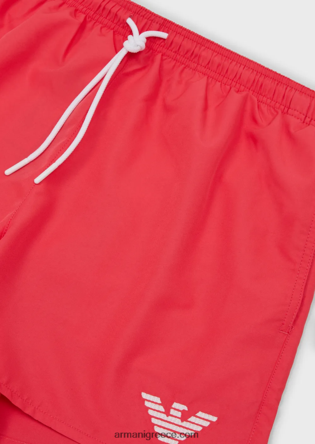 άνδρες Armani απαραίτητο μαγιό με κορδόνια 4046R6991 κοράλλι