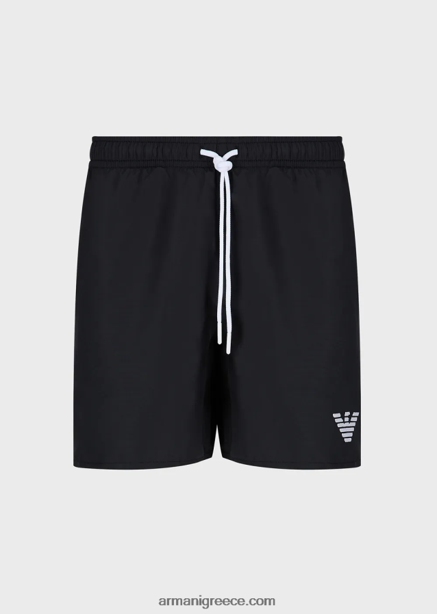 άνδρες Armani απαραίτητο μαγιό με κορδόνια 4046R6992 μαύρος