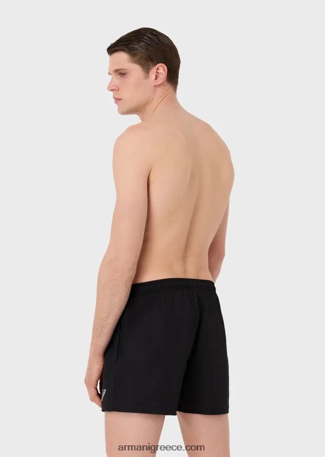 άνδρες Armani απαραίτητο μαγιό με κορδόνια 4046R6992 μαύρος