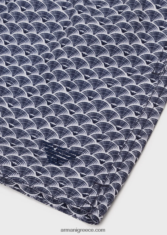 άνδρες Armani μαγιό με κορδόνι περίσφιξης και μικρο-μοτίβο παντού 4046R6997 πρότυπο