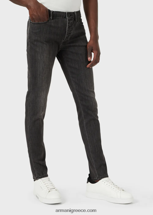 άνδρες Armani extra slim-fit j11 extra comfort τζιν τζιν 4046R61197 μαύρος