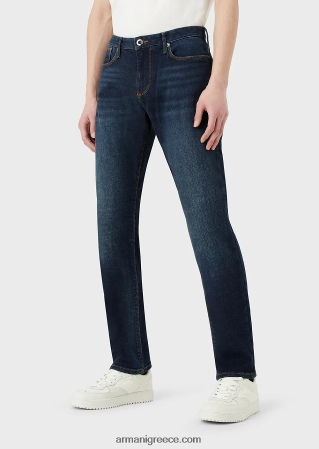 άνδρες Armani j06 slim-fit, βασικό τζιν τζιν 4046R61154 μπλε