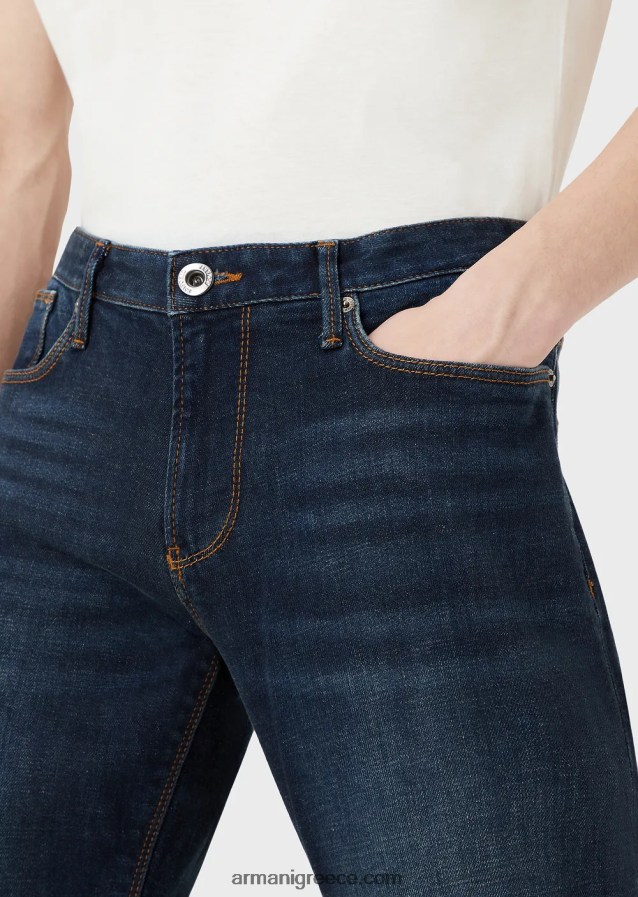 άνδρες Armani j06 slim-fit, βασικό τζιν τζιν 4046R61154 μπλε