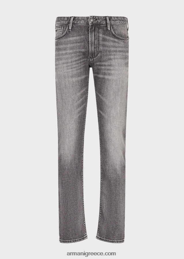 άνδρες Armani j06 slim-fit οργανικό-τζιν τζιν 4046R61160 γκρί
