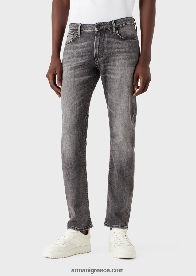 άνδρες Armani j06 slim-fit οργανικό-τζιν τζιν 4046R61160 γκρί