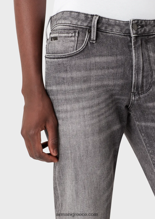 άνδρες Armani j06 slim-fit οργανικό-τζιν τζιν 4046R61160 γκρί