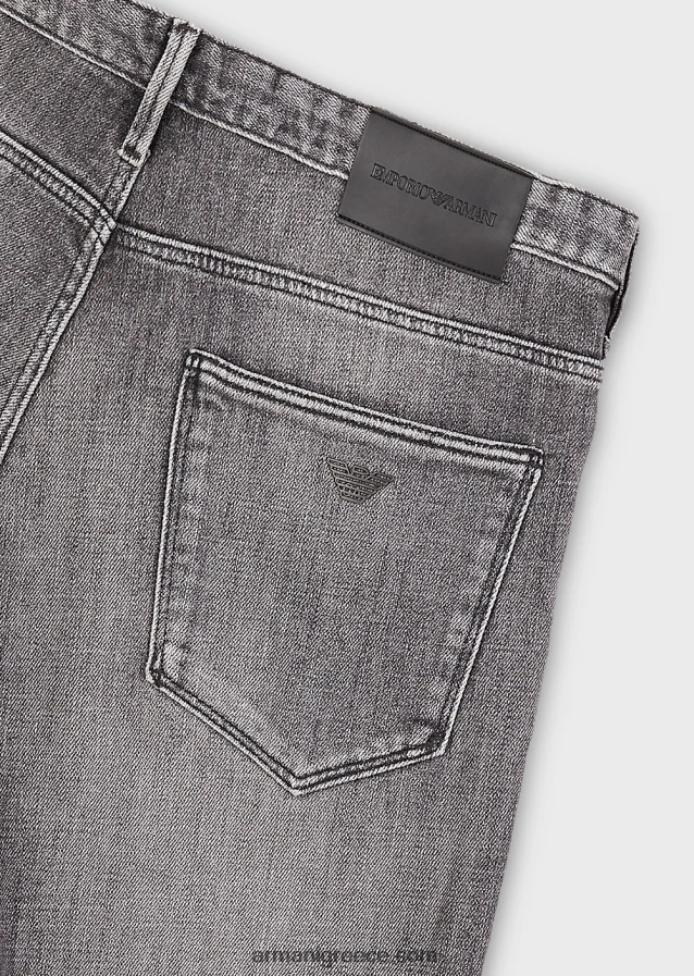άνδρες Armani j06 slim-fit οργανικό-τζιν τζιν 4046R61160 γκρί
