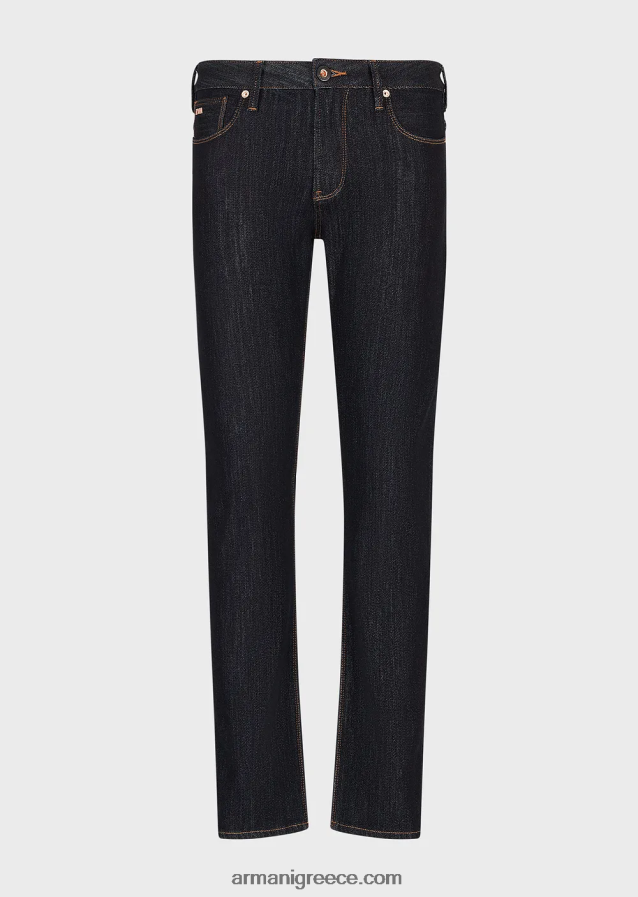 άνδρες Armani j06 τζιν τζιν ψεύτικο πλεκτό slim-fit 4046R61161 σκούρο μπλε