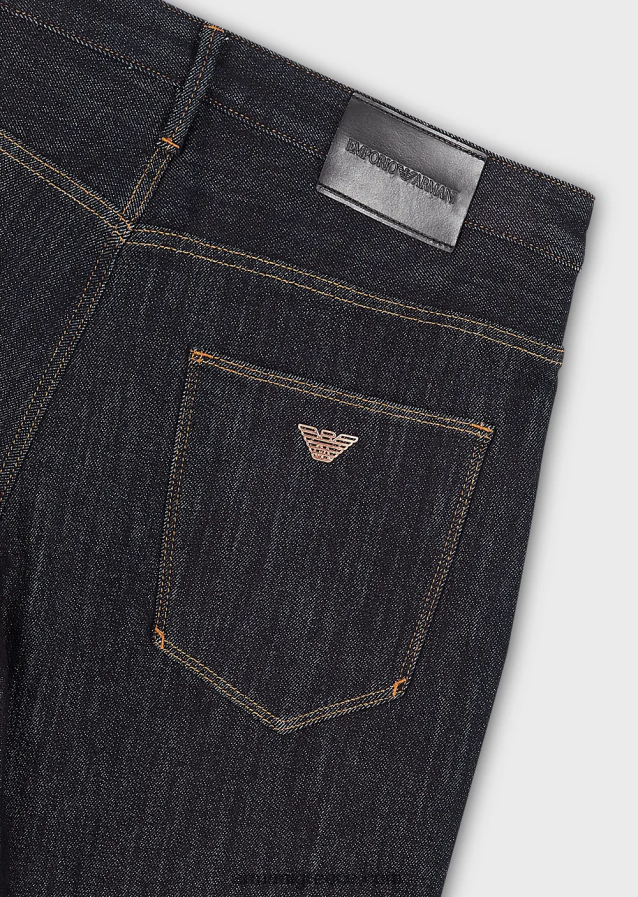 άνδρες Armani j06 τζιν τζιν ψεύτικο πλεκτό slim-fit 4046R61161 σκούρο μπλε