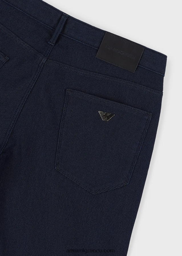 άνδρες Armani j06 slim-fit, βαμβακερό παντελόνι, armure 4046R61190 ναυτικό μπλε