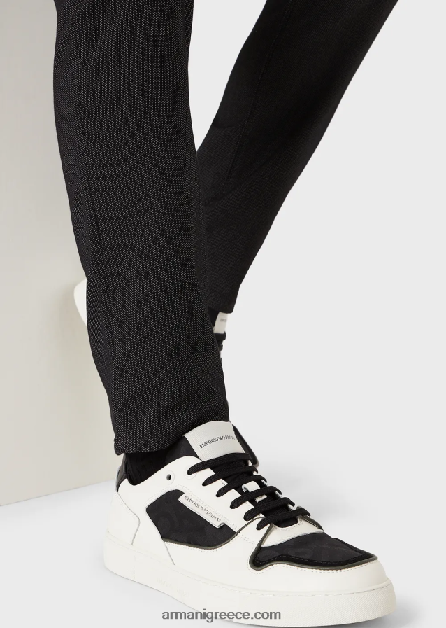 άνδρες Armani j06 slim-fit, βαμβακερό παντελόνι, armure 4046R61191 μαύρος