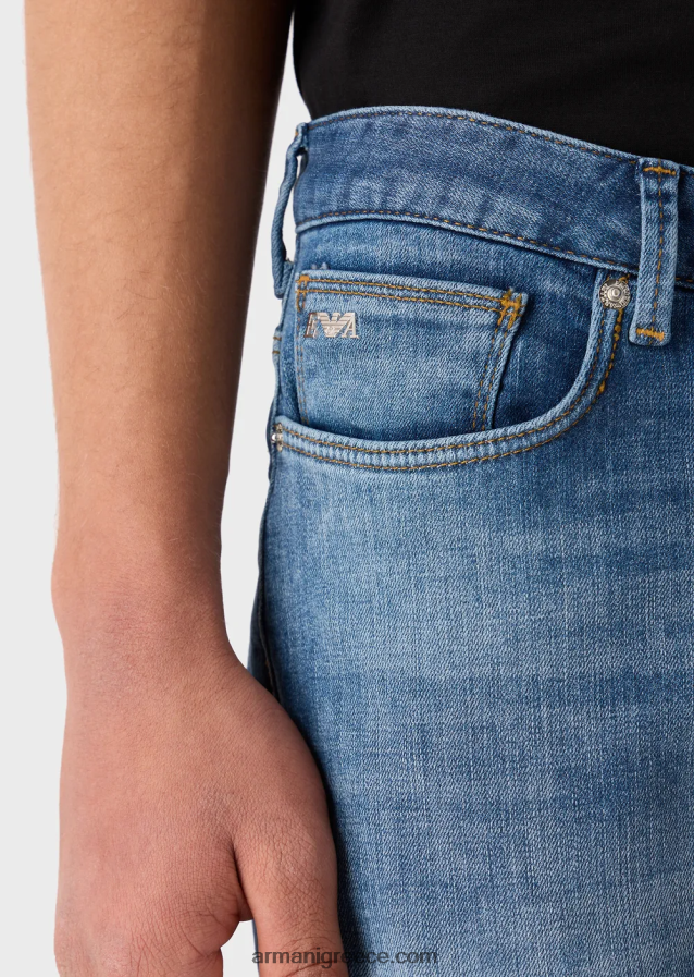 άνδρες Armani j06 slim-fit comfort-τζιν τζιν 4046R61156 γαλάζιο