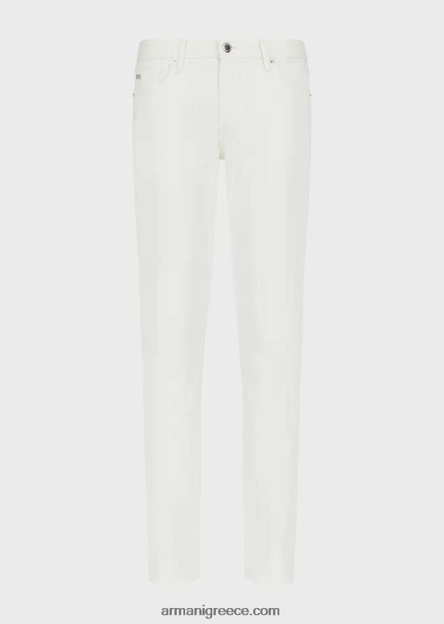 άνδρες Armani j06 τζιν slim-fit, stretch-gabardine 4046R61194 άσπρο