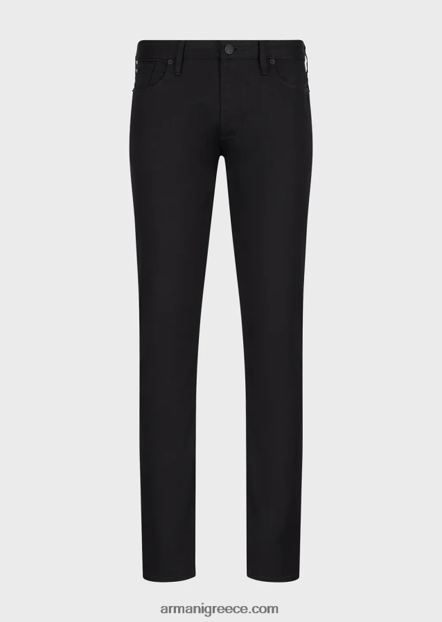 άνδρες Armani j06 slim-fit stretch twill τζιν 4046R61192 μαύρος