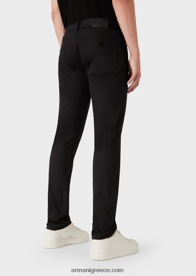 άνδρες Armani j06 slim-fit stretch twill τζιν 4046R61192 μαύρος