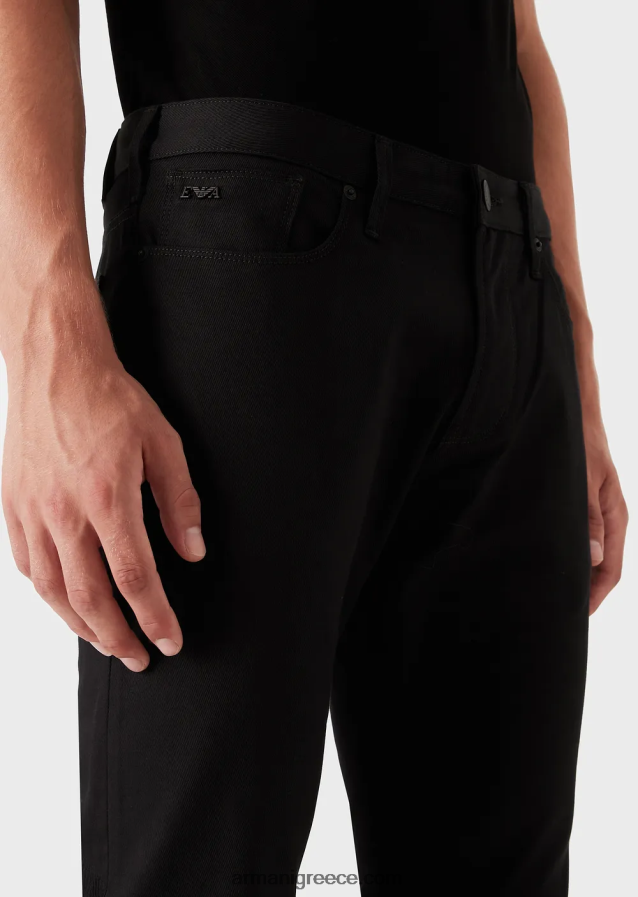 άνδρες Armani j06 slim-fit stretch twill τζιν 4046R61192 μαύρος