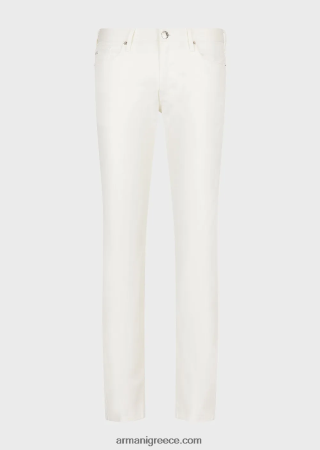 άνδρες Armani j06 slim-fit stretch twill τζιν 4046R61193 άσπρο