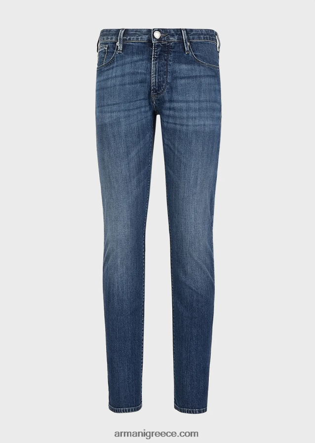 άνδρες Armani j06 slim-fit, twill-melange τζιν σε comfort denim 4046R61180 τζην