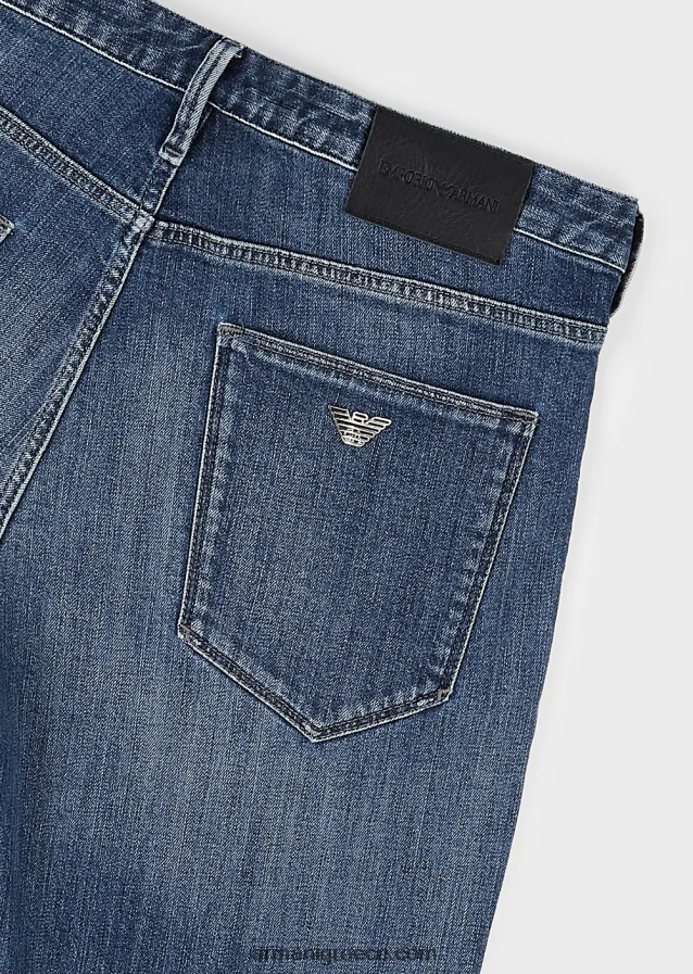 άνδρες Armani j06 slim-fit, twill-melange τζιν σε comfort denim 4046R61180 τζην