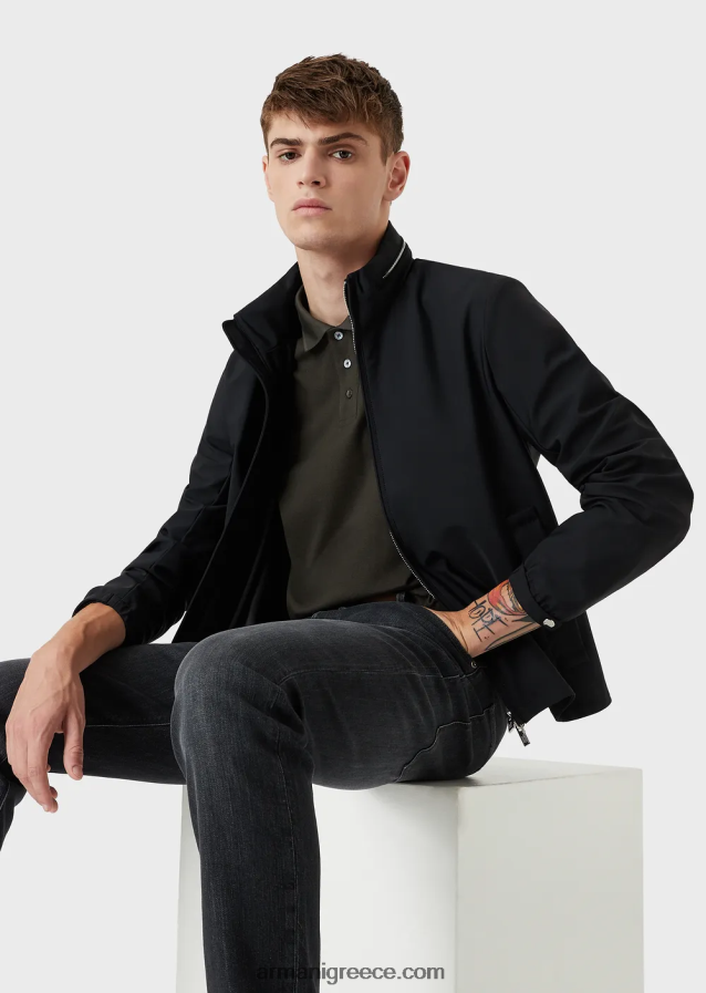 άνδρες Armani j06 slim-fit, twill-melange τζιν σε comfort denim 4046R61181 μαύρος