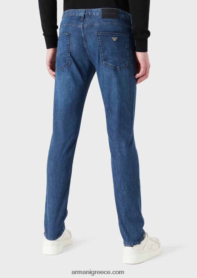 άνδρες Armani j06 slim-fit, twill-melange τζιν σε comfort denim 4046R61182 τζην