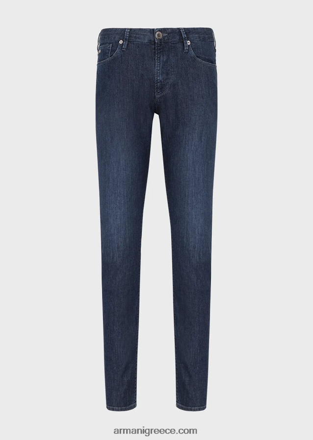 άνδρες Armani j06 slim-fit, twill-melange τζιν σε comfort denim 4046R61184 μπλε