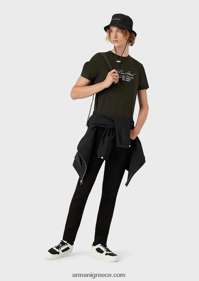 άνδρες Armani j11 εξαιρετικά άνετο στενό τζιν τζιν 4046R61198 μαύρο 1