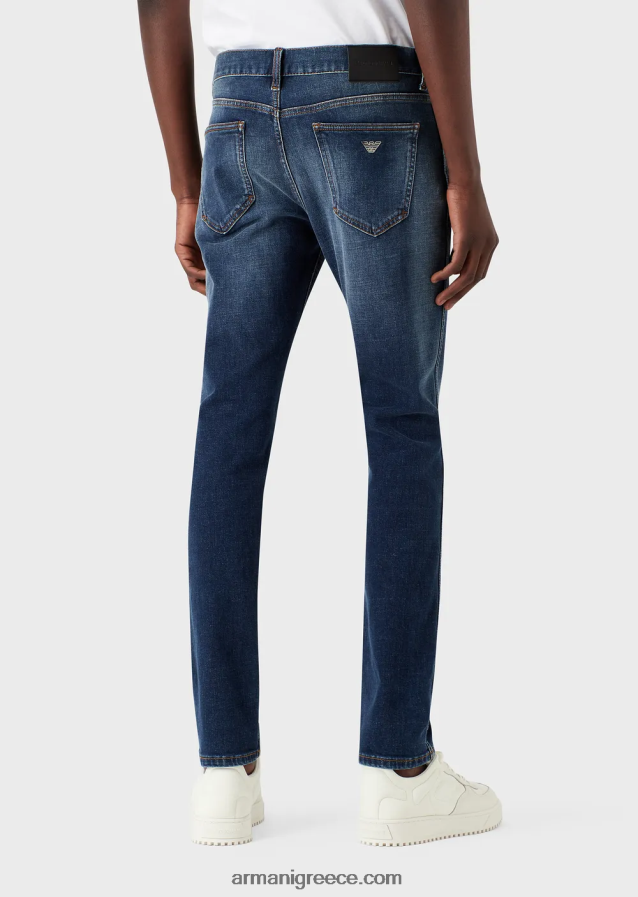 άνδρες Armani j16 τζιν τζιν slim-fit, vintage look 4046R61175 μέτριο μπλε