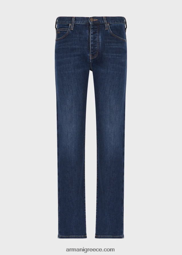 άνδρες Armani j21 πλυμένο, με κανονική εφαρμογή, τζιν τζιν με twill 4046R61211 τζην