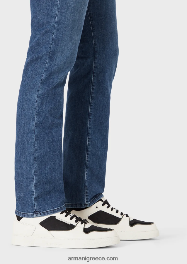 άνδρες Armani j45 τζιν τζιν με κανονική εφαρμογή, ελαφρύ πλύσιμο 4046R61203 τζην