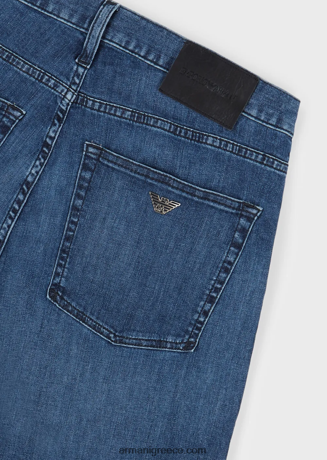 άνδρες Armani j45 τζιν τζιν με κανονική εφαρμογή, ελαφρύ πλύσιμο 4046R61203 τζην