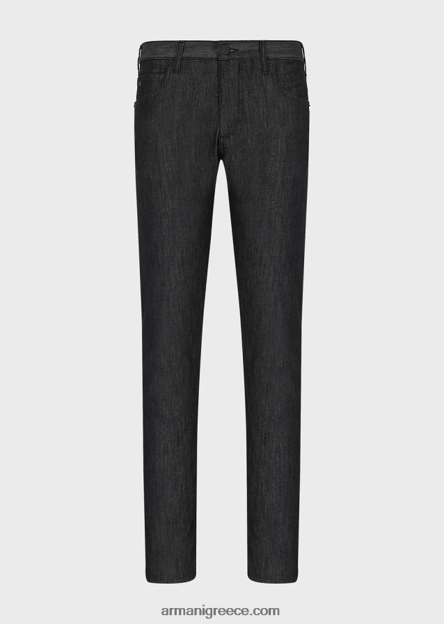άνδρες Armani j45 τζιν τζιν με κανονική εφαρμογή, ελαφρύ πλύσιμο 4046R61205 μαύρος