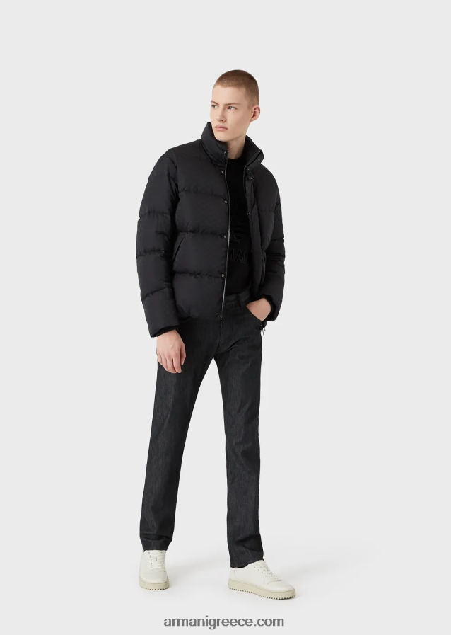 άνδρες Armani j45 τζιν τζιν με κανονική εφαρμογή, ελαφρύ πλύσιμο 4046R61205 μαύρος