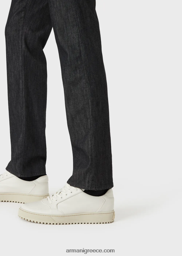 άνδρες Armani j45 τζιν τζιν με κανονική εφαρμογή, ελαφρύ πλύσιμο 4046R61205 μαύρος