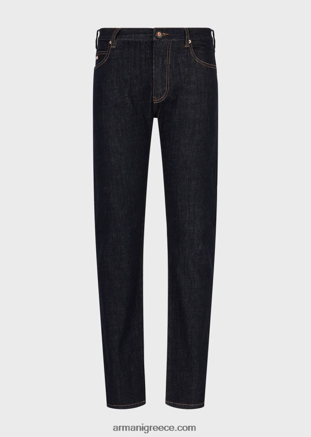 άνδρες Armani j45 τζιν κανονική εφαρμογή, ξεπλυμένο, τζιν 4046R61206 μεσάνυχτα μπλε