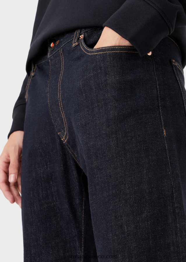 άνδρες Armani j45 τζιν κανονική εφαρμογή, ξεπλυμένο, τζιν 4046R61206 μεσάνυχτα μπλε