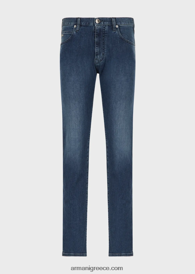 άνδρες Armani Τζιν j45 με κανονική εφαρμογή σε τζιν comfort-twill 4046R61200 μπλε