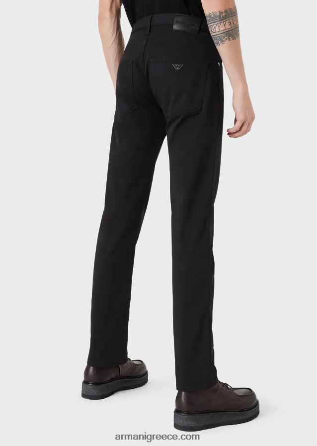 άνδρες Armani j45 κανονική εφαρμογή, ελαστικό τζιν gabardine 4046R61209 μαύρος