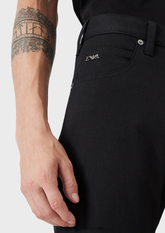 άνδρες Armani j45 κανονική εφαρμογή, ελαστικό τζιν gabardine 4046R61209 μαύρος