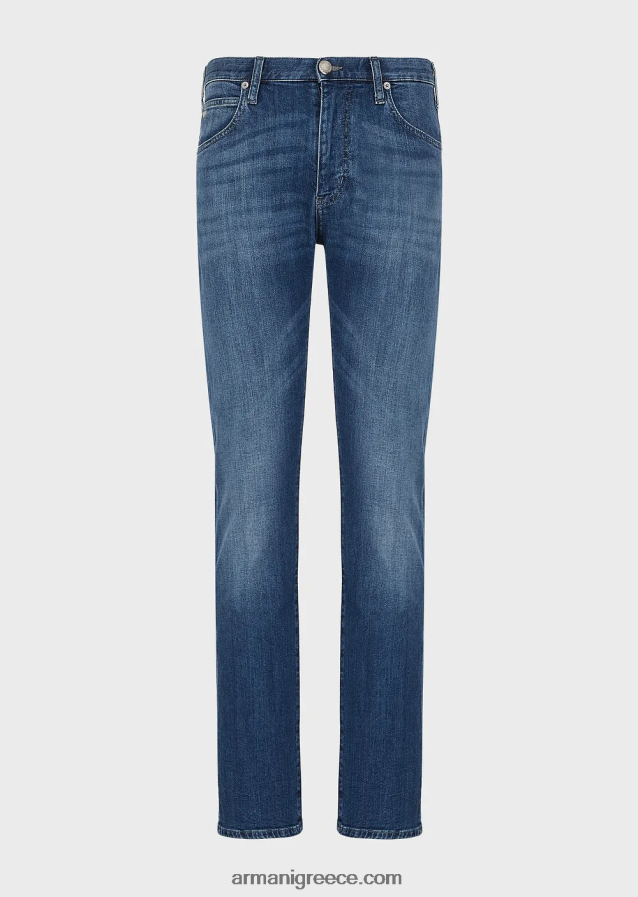 άνδρες Armani Τζιν j45 με κανονική εφαρμογή σε μελανζέ twill comfort denim 4046R61201 τζην