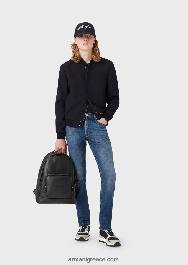 άνδρες Armani Τζιν j45 με κανονική εφαρμογή σε μελανζέ twill comfort denim 4046R61201 τζην