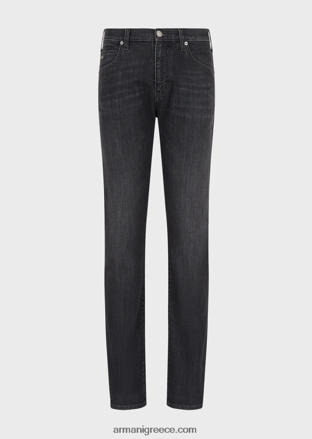 άνδρες Armani Τζιν j45 με κανονική εφαρμογή σε μελανζέ twill comfort denim 4046R61202 μαύρος