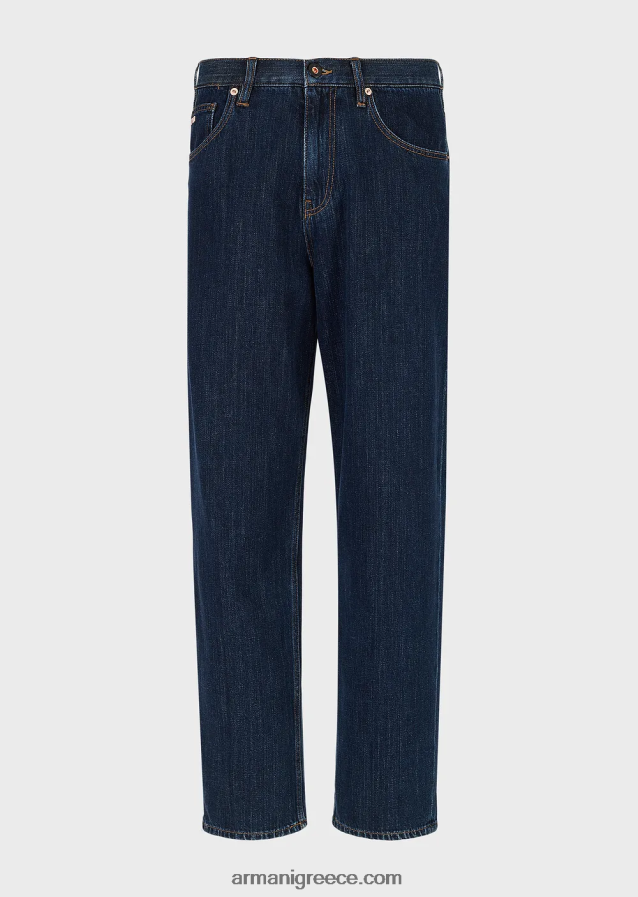 άνδρες Armani j73 τζιν τζιν σε φαρδιά εφαρμογή από κάνναβη 4046R61149 μπλε