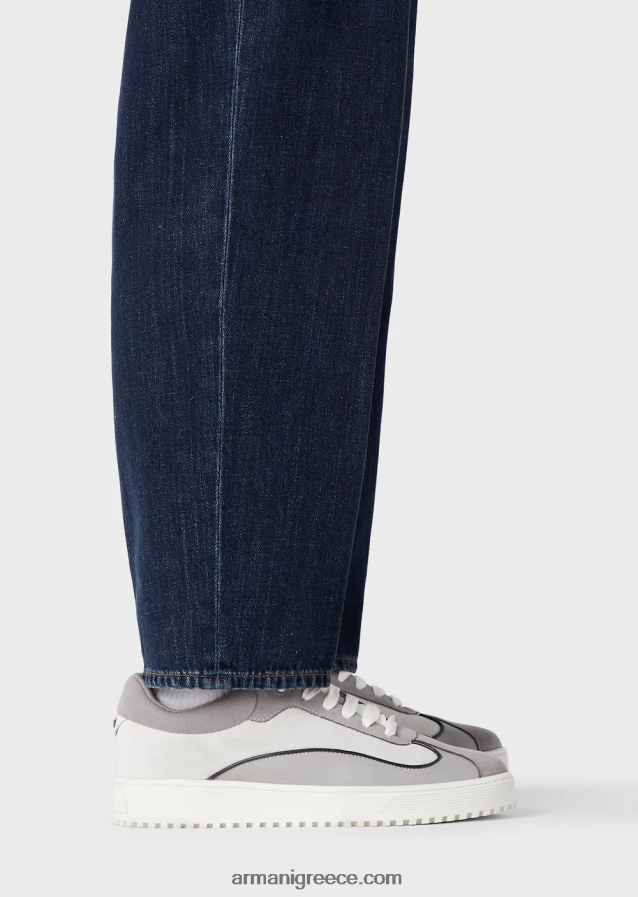 άνδρες Armani j73 τζιν τζιν σε φαρδιά εφαρμογή από κάνναβη 4046R61149 μπλε