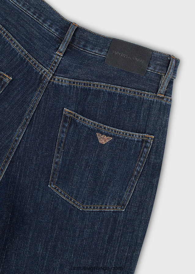 άνδρες Armani j73 τζιν τζιν σε φαρδιά εφαρμογή από κάνναβη 4046R61149 μπλε