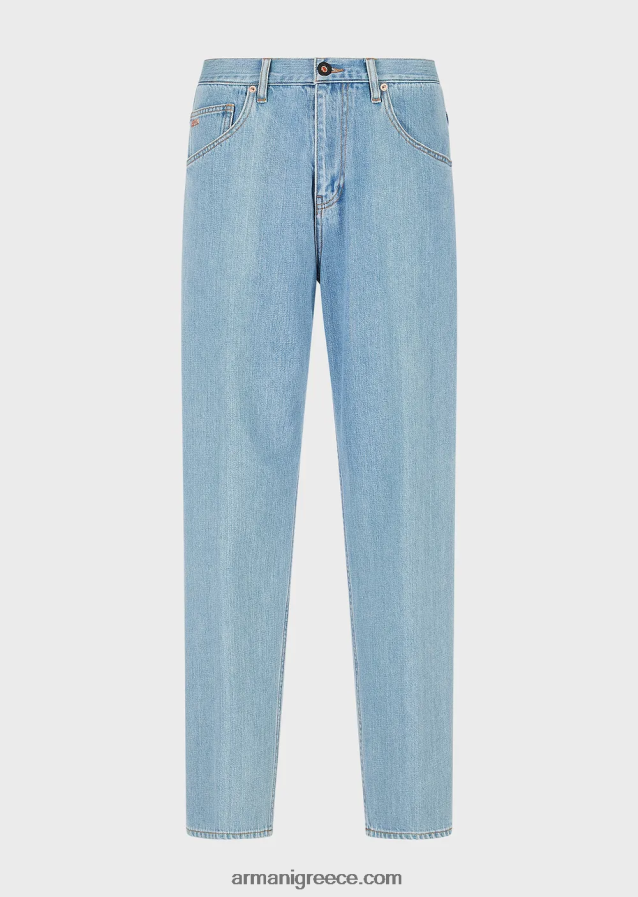 άνδρες Armani j73 τζιν τζιν σε φαρδιά εφαρμογή από κάνναβη 4046R61150 γαλάζιο