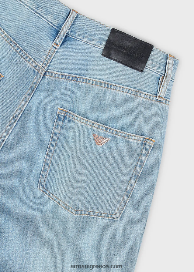 άνδρες Armani j73 τζιν τζιν σε φαρδιά εφαρμογή από κάνναβη 4046R61150 γαλάζιο