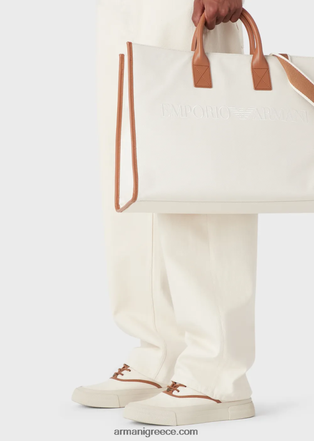 άνδρες Armani j74 τζιν bull τζιν με χαλαρή εφαρμογή, απαλά βαμμένα 4046R61151 γαλακτώδες λευκό